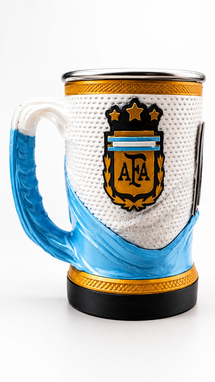 Jarra celeste y blanca de la Selección Argentina impresa en 3D